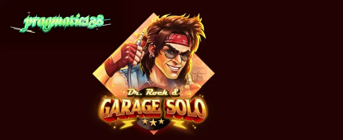 Tampilan visual slot Dr. Rock & Garage Solo dengan tema musik rock